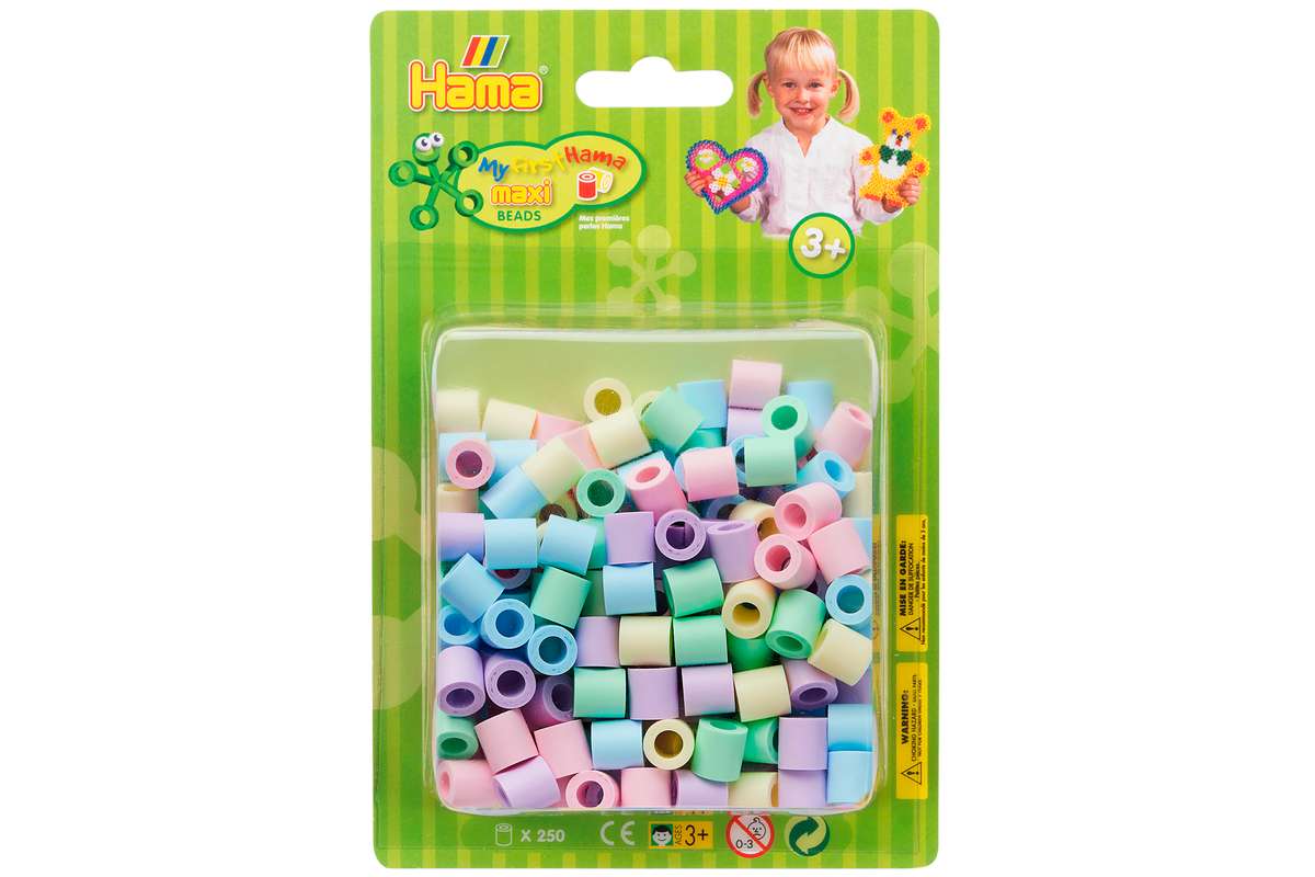 Hama maxi perler i blister 250stk mix 52